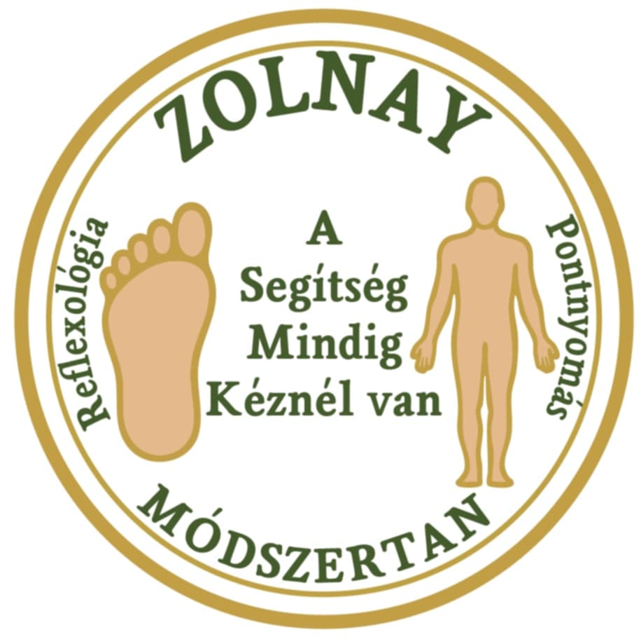 Zolnay Sándor logója, reflexológiát és pontnyomás módszertant ábrázolja